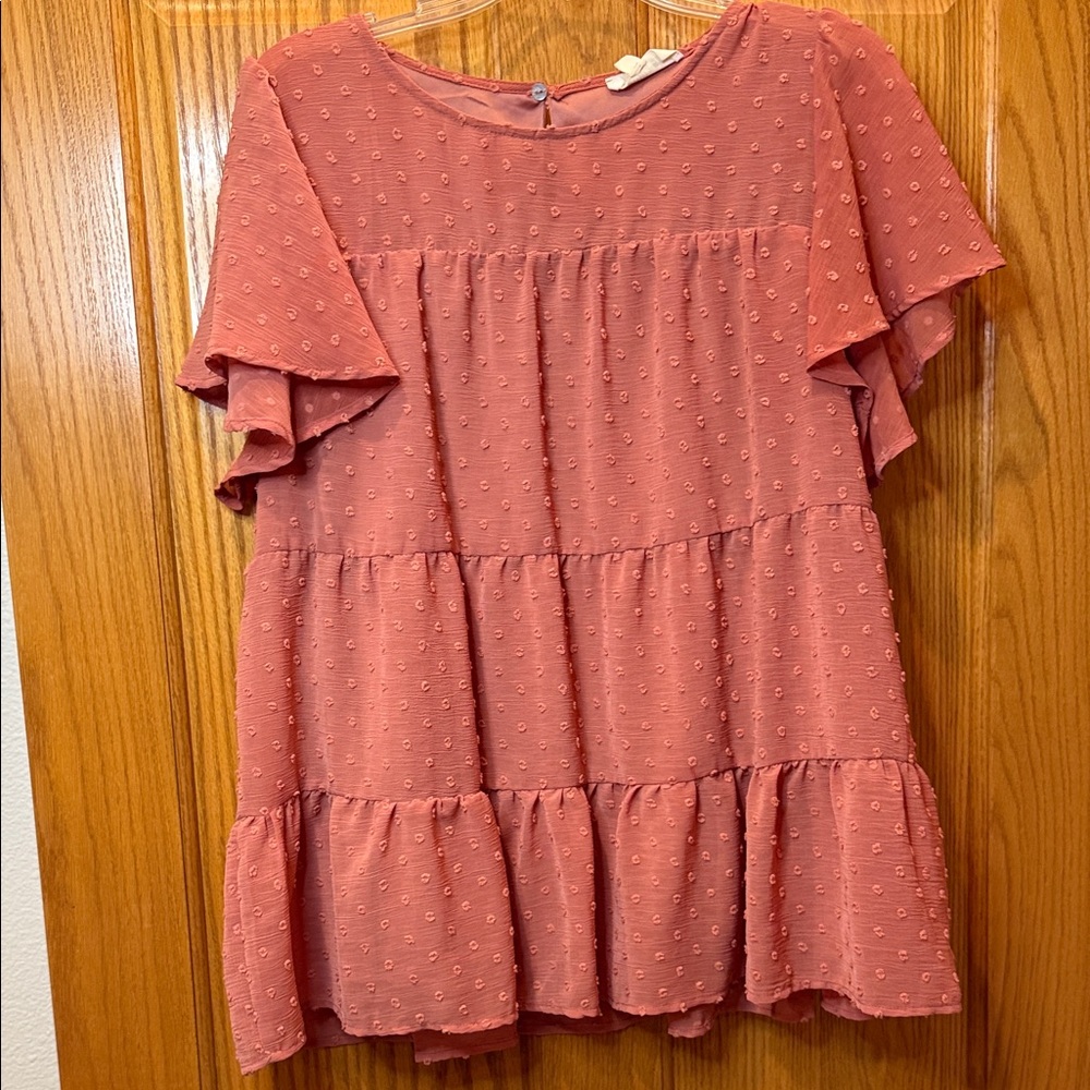 Vanilla Bay Dusty Rose Textured Blouse